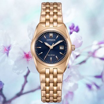 CITIZEN 星辰 LADYS 限量 光動能 日式簡約 玫瑰金女錶 送禮 禮物 推薦 EW2298-52L