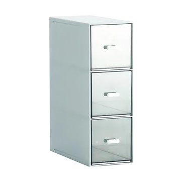 E.City 可疊加桌面小物收納盒 ABS+PS材質  藍色  3層  1個