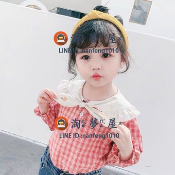 女童兒童春秋裝襯衫寬版小學生女潮洋氣時髦長袖ins上衣【淘夢屋】