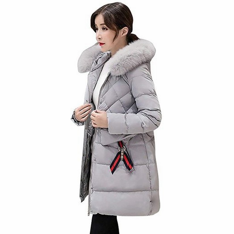 ダウンジャケット レディース ダウンコート レディース 膝丈 冬防寒 アウター ダウンコート フード付き リアルファー 共に3色 通販 Lineポイント最大get Lineショッピング