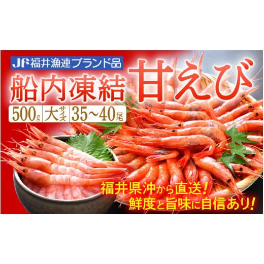 ふるさと納税 福井県 越前町 [e12-a032] 甘えび 大サイズ35〜40尾（計500g）船内凍結 福井県沖から直送！鮮度と旨味に自信あり【福井漁連 ブランド品 甘エビ …