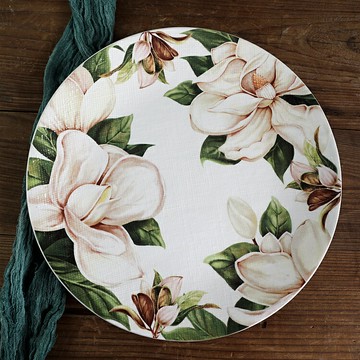 超美白玉蘭陶瓷餐具盤子牛排盤菜盤裝飾盤釉下彩西餐盤餐廳