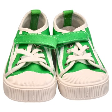 bebehome 兒童魔鬼氈防滑帆布鞋 綠色 PVC防滑鞋底  28