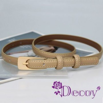 Decoy 消光時尚 金屬針扣優雅真皮細皮帶 顏色可選
