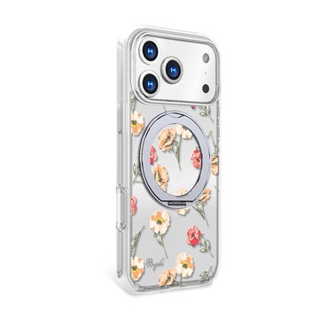 apbs 17/16/15/14/13 軍規360旋轉磁吸立架手機殼-小清新-玫瑰園