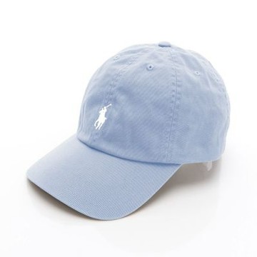 Ralph Lauren 小馬logo刺繡棒球帽(淺藍/白logo)
