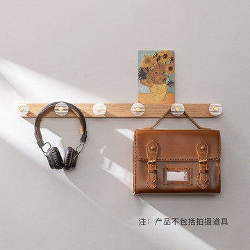 門後實木掛鉤 杢庫玄關衣帽架掛衣架壁掛免打孔臥室門后掛鉤創意客廳收納架實木