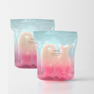 【MARNA】日本製限定版小魚造型菜瓜布-櫻花(4入2組)(原廠總代理)