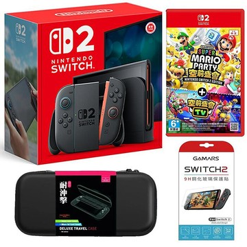 任天堂 Switch2主機+NS2 超級瑪利歐派對 空前盛會 ＋ 空前盛會TV(主機收納包+