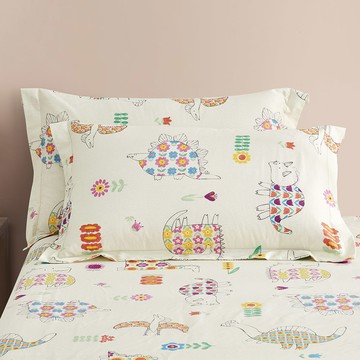 (無被套)Miile美麗棉系列 / 三件式床包枕套組 / 斑斕恐龍