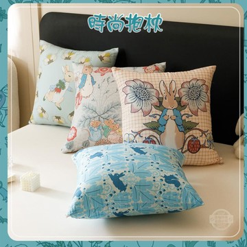 【PETER RABBIT】比得兔與V&A博物館-時尚抱枕(50x50cm/正版授權/台灣製/大抱枕)(11387916)