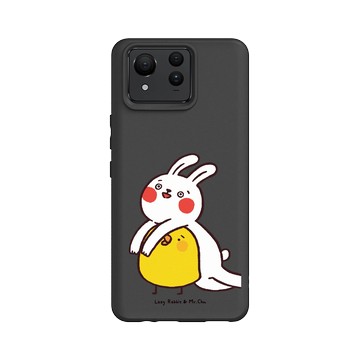Zenfone 11 Ultra SolidSuit 黑 - 懶散兔與啾先生 Lazy Rabbit and Mr.Chu - 黏著你