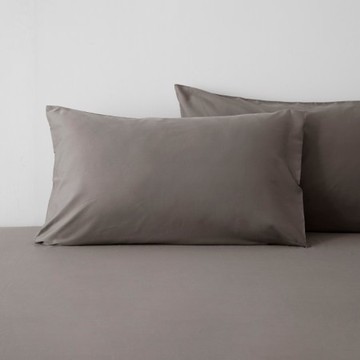 PALETTE250織素色純棉美式枕套2入 礫石灰