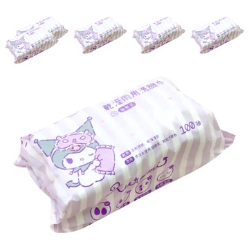 KUROMI 酷洛米 乾溼洗臉巾 100張  星星酷洛米 白色  6包