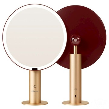 O beauty 奧緹 三色光LED智能美肌/美顏/補光美妝鏡 UFS-188 1186g  紅酒色