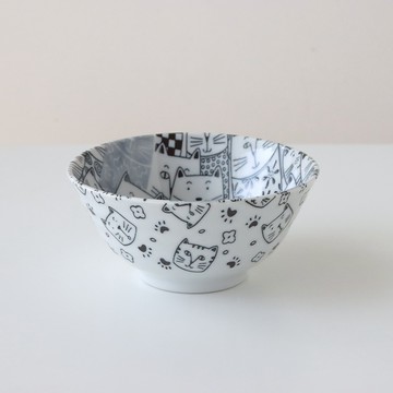 日本製滿版貓陶瓷 5.5吋多用井