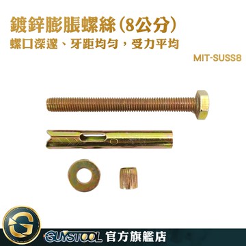 GUYSTOOL 鍍鋅膨脹螺絲 承重耐用 雨棚 螺絲 水泥鑽尾 壁虎螺絲 MIT-SUSS8 麻根塞 螺絲五金 水泥螺絲