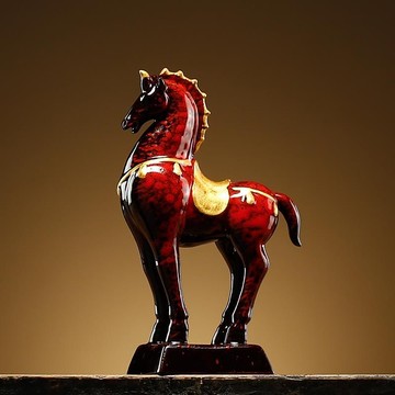 【良品舎】全館免運 開發票 保售後 德化陶瓷擺件廠家馬到成功客廳小擺件家居擺設工藝品商務酒柜擺件