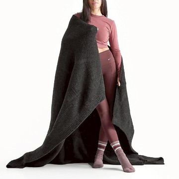 [ACS] Nike 毛毯 Phoenix Cozy Bouclé 黑 針織毛毯 絨毛 勾勾 蓋毯 毯子 N101096500-1OS