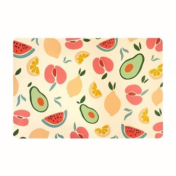北歐風皮革防水餐桌墊 2入組  46 x 31cm  繽紛水果  1組