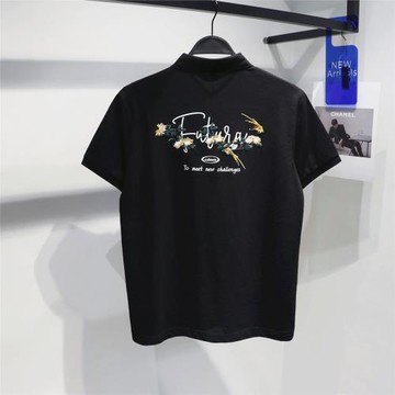 男夏季新款金雀刺繡翻領時尚休閑短袖POLO衫潮