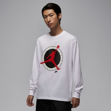 NIKE 長袖上衣 男 大學T 喬丹 AS M J FLT CLB LS CREW 白 IF3011-100