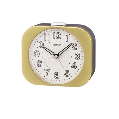 SEIKO 日本精工嗶嗶聲靜音貪睡燈光鬧鐘(QHE206G)金/9.9X11.3cm推薦