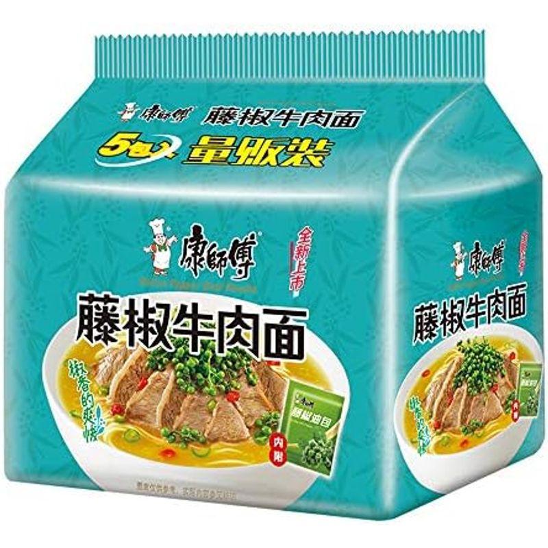 泡面 藤椒牛肉面 方便面 インスタント麺 康?傅藤椒牛肉面 五?包 108g*5袋