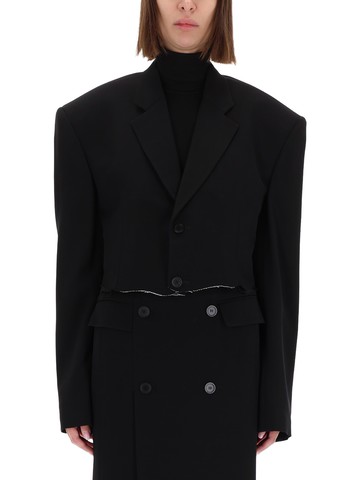 balenciaga single breasted cut off jacket