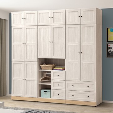 MUNA家居 RT鋼刷雙色8X8尺衣櫥/衣櫃  237X56.5X241.3cm