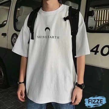 寬版上衣 短T大尺碼T恤 寬鬆上衣 短袖 短袖t恤 男女情侶衣 情侶裝 男裝男生衣服ATYT295【FIZZE】