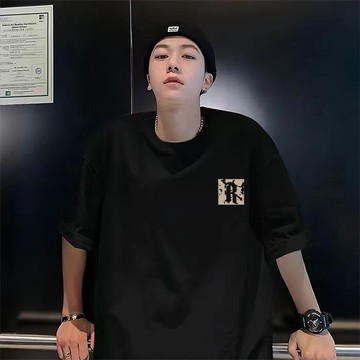 100%纯棉 男士 简约 商务 短袖 T恤男 百搭寬鬆