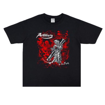 重金屬速度搖滾Artillery重炮樂隊印花T恤短袖寬松純棉圓領重磅