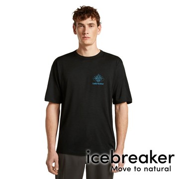 【icebreaker】男Tech Lite羊毛圓領短袖上衣(寬鬆版)-150『黑』0A57FS 戶外 露營 登山 健行 休閒 時尚 出國 旅遊 短袖 上衣