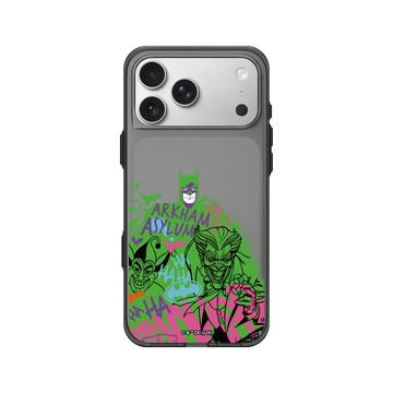 iPhone 17 Pro Max Clear (相機按鈕) 酷墨灰 - Joker - 小丑與蝙蝠俠塗鴉款