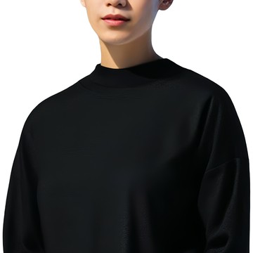 Meet Warm 單向導濕保暖發熱衣 童圓領  2L  黑色