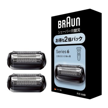 BRAUN F/C 64B Series 6 電動刮鬍刀替換刀頭 密著系列適用 2入組