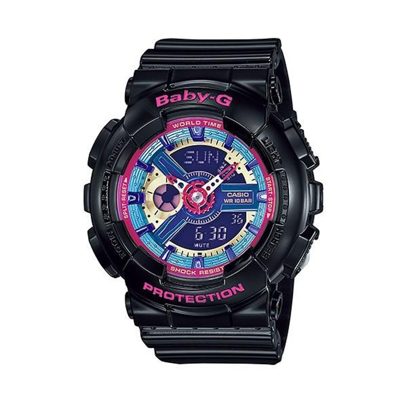 CASIO BABY-G カシオ ベビーG アナデジ クオーツ 腕時計 うでどけい レディース LADIE'S ブラック ブルー BA-112-1A  | LINEショッピング