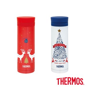 【THERMOS膳魔師】聖誕不鏽鋼真空保溫杯0.3L(JNC-300)聖誕麋鹿