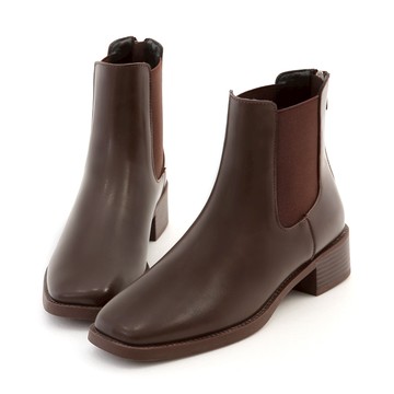 D+AF 好搭風格．方頭低跟切爾西短靴