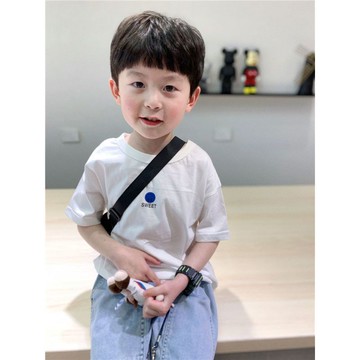 Mini baby🌷100%純棉男女童洋氣印花韓系寶寶短袖兒童百搭t恤寬鬆半袖薄款