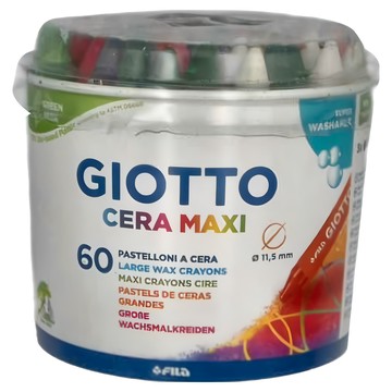 GIOTTO CERA MAXI 好清洗兒童專用蠟筆60支組  1組  12色