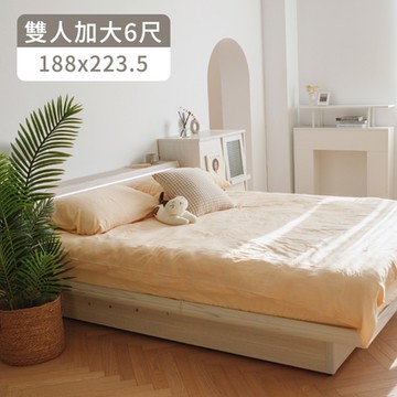 完美主義 Kim簡約木質鋁條收納雙人加大6尺掀床組(床頭+掀床底)(4色)