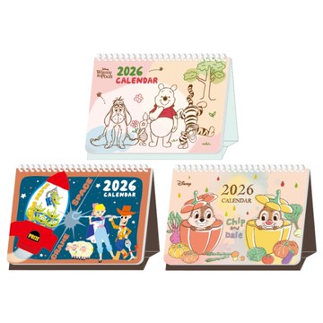 迪士尼Disney 2026年 桌曆 A5-小熊維尼/玩具總動員/奇奇蒂蒂