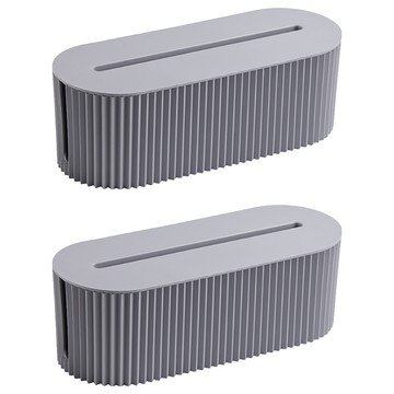 isona 愛收納 延長線收納盒  2個  灰色  33 x 13 x 11cm