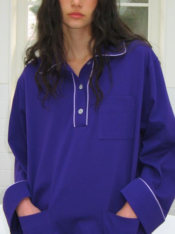 3 Button Pajama Set Up, Purple