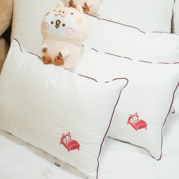 棉床本舖 兒童枕頭(30X45cm)  本舖電繡LOGO 台灣製 (聚酯纖維棉)幼兒枕 午睡枕