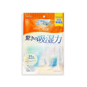 [日日好物]日本ST雞仔牌-Clear高吸濕力家庭用收納櫃直立式除濕劑1入/橘袋(吸濕量350ml,輕巧放置型室內防潮包,衣櫃壁櫥防悶臭乾燥劑,氯化鈣吸水顆粒)