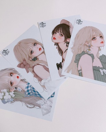 4款 pinokkumashop 人物貼紙 女孩貼紙 拼貼素材