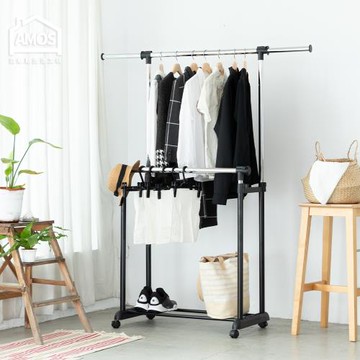 【Amos】日系簡約雙桿伸縮吊衣架/曬衣架